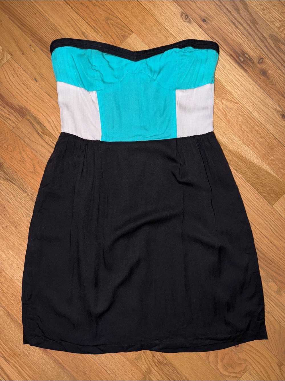 Sparkle & Fade Strapless Colorblock Mini Dress  Size M